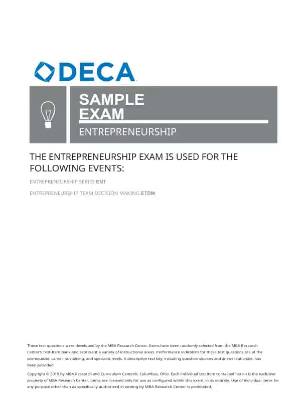Entrepreneurship Exam Test Questions