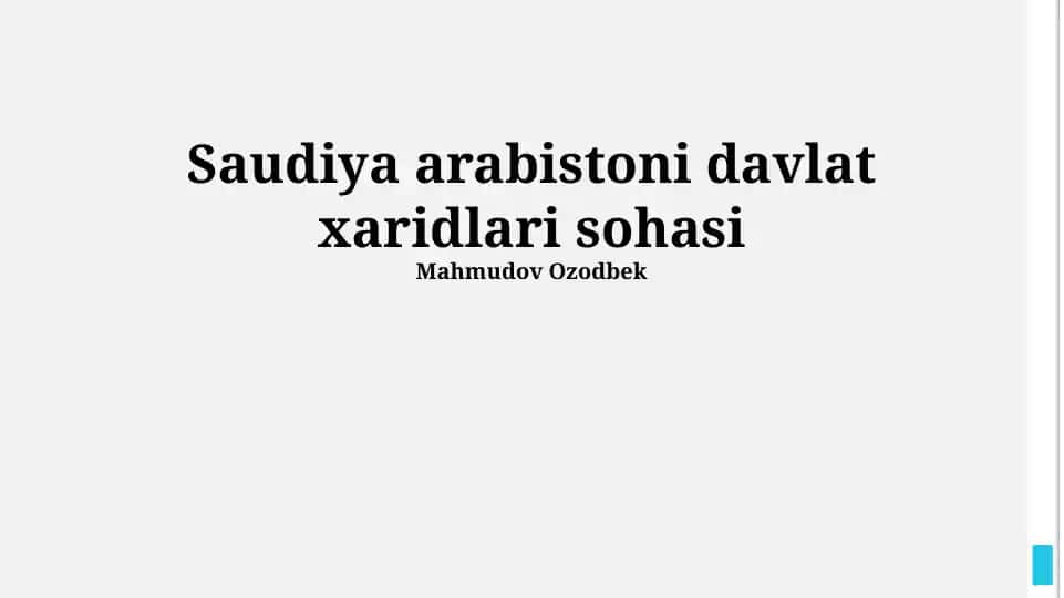 Saudiya arabistoni davlat xaridlari sohasi