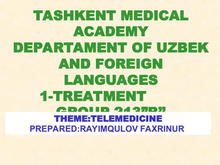 TASHKENT MEDICAL ACADEMY