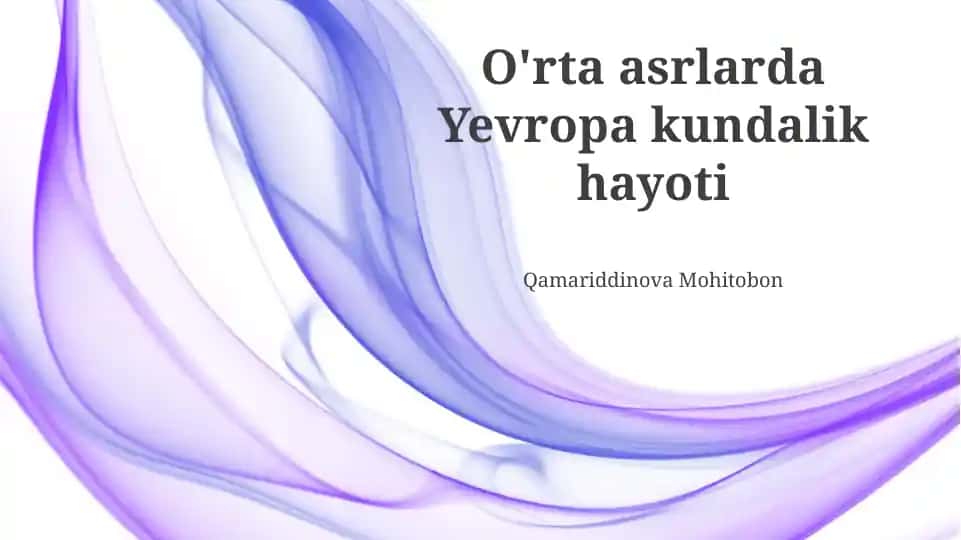 O'rta asrlarda Yevropa kundalik hayoti