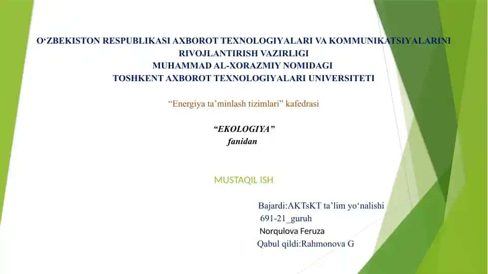 IQLIM O’ZGARISHLARI OQIBATI VA ULARGA MOSLASHUV YO’LLARI