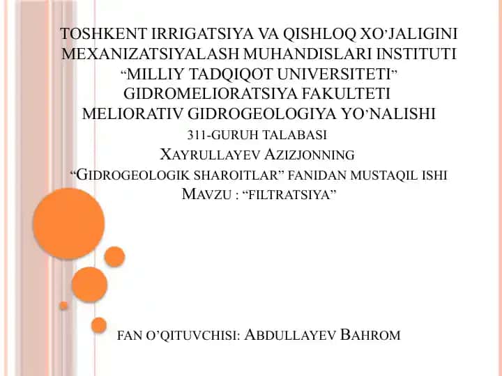 Gidrogeologik sharoitlar