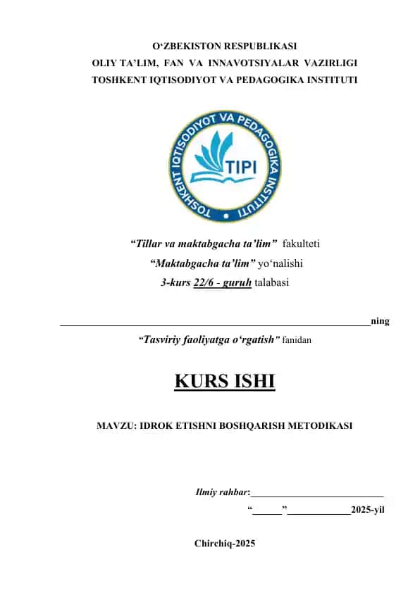Idrok etishni boshqarish metodikasi