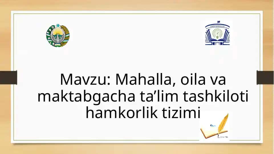 Mahalla, oilava maktabgacha ta'lim tashkiloti hamkorligi