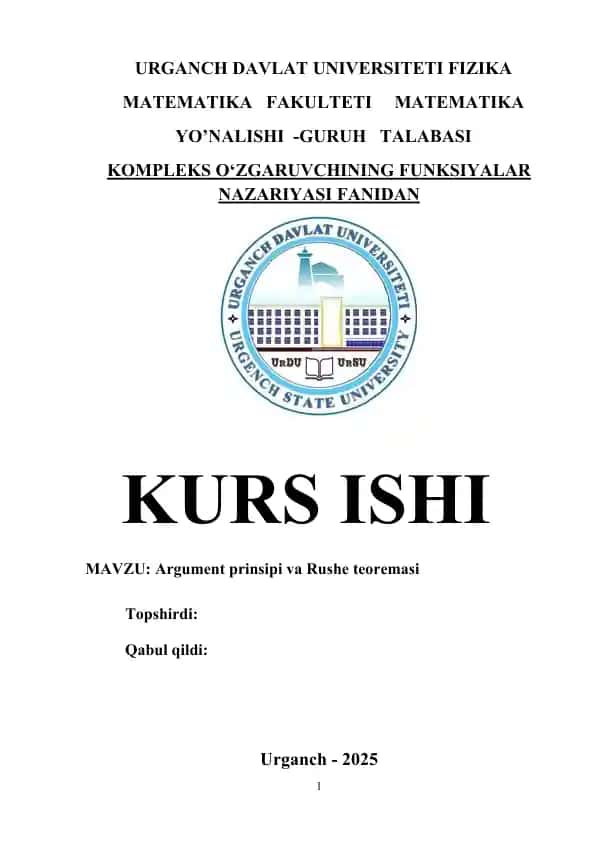 Argument prinsipi va Rushe teoremasi