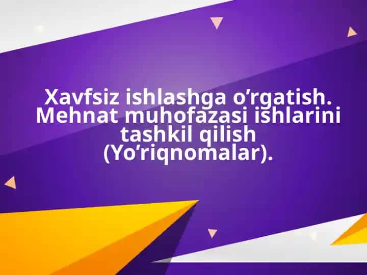 Mehnat muhofazasi Yo'riqnomasi