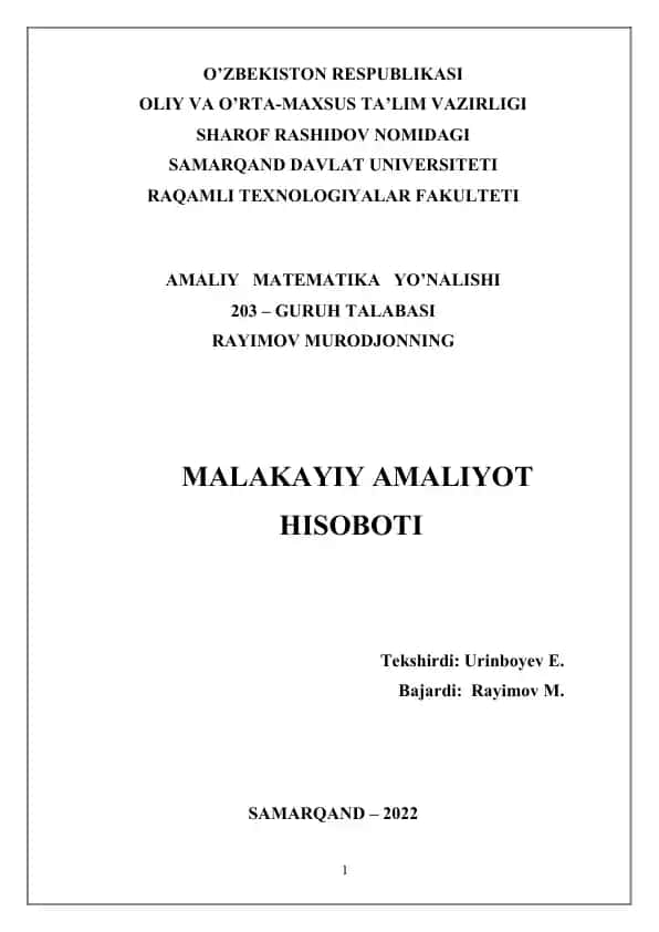 Oddiy matematik modellarning sintezi