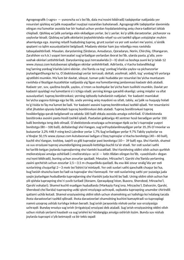 Agrogeografik tadqiqotlar