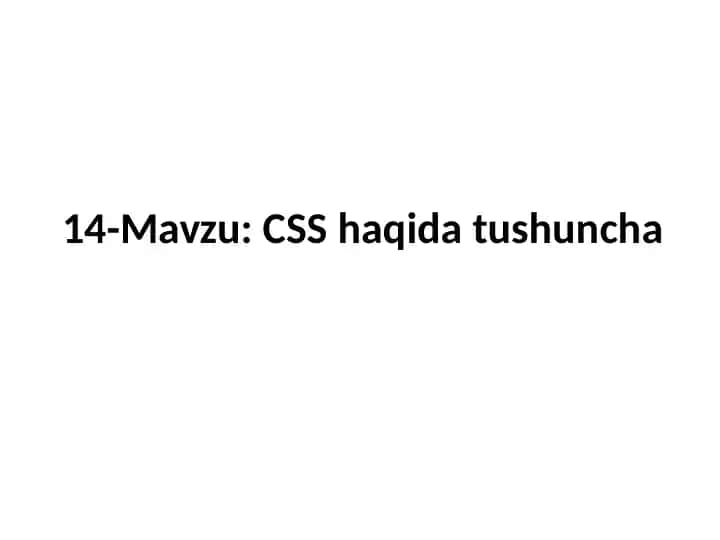 CSS haqida tushuncha