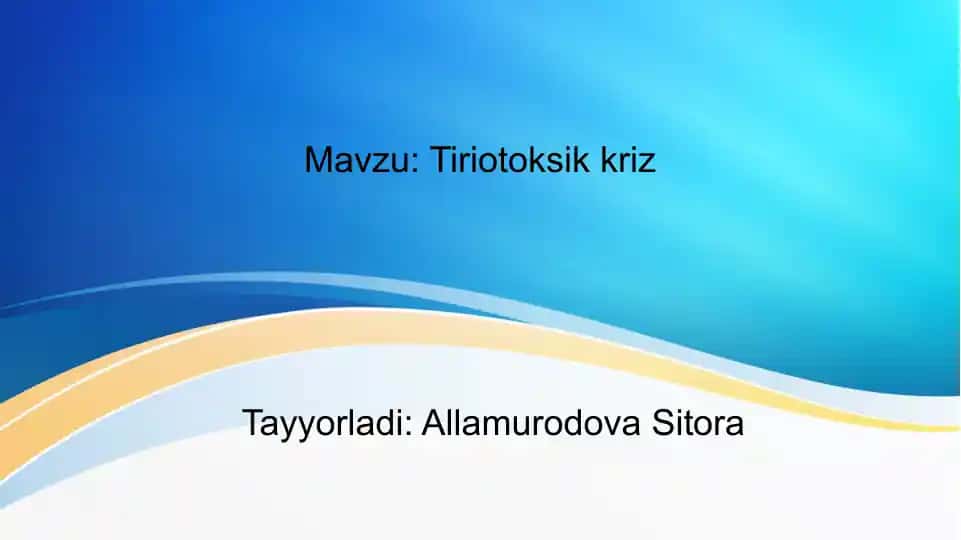 Tiriotoksik kriz