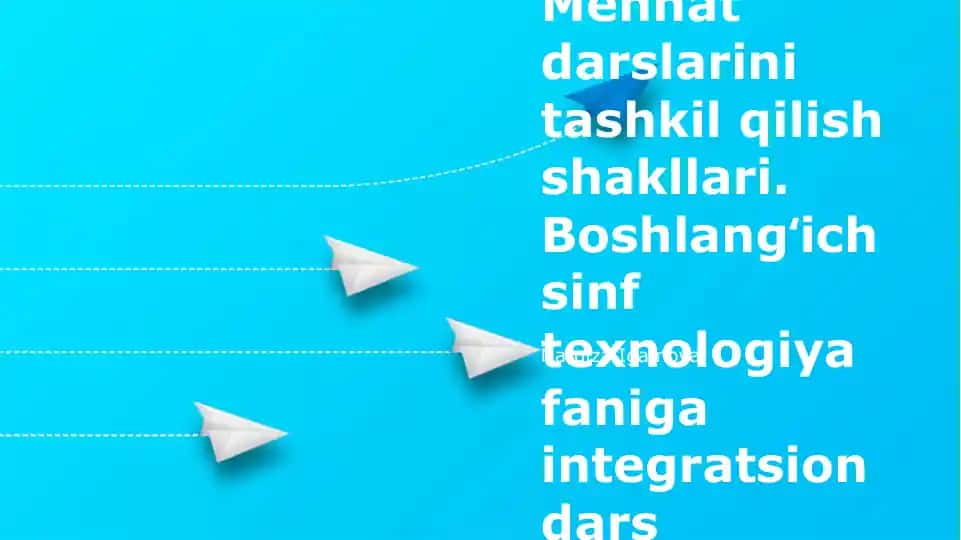 Mehnat darslarini tashkil qilish shakllari