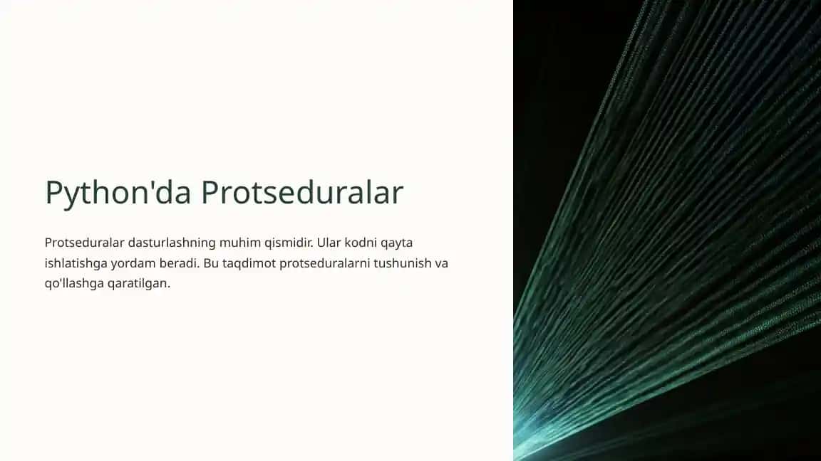 Python'da Protseduralar