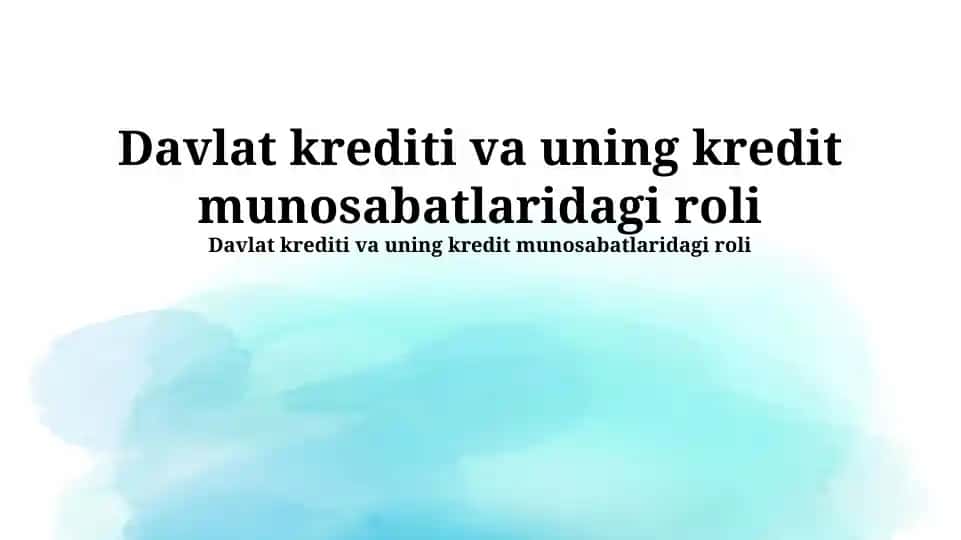 Davlat krediti