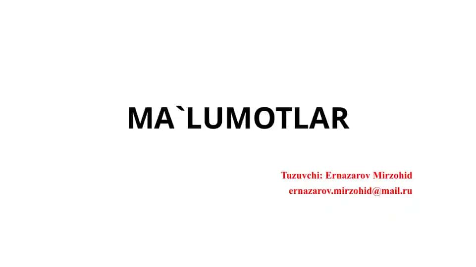 Ma'lumotlar bazasi