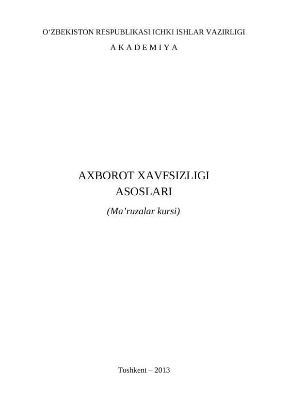 kiber xavfsizlik