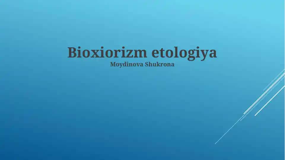 Bioxiorizm etologiya