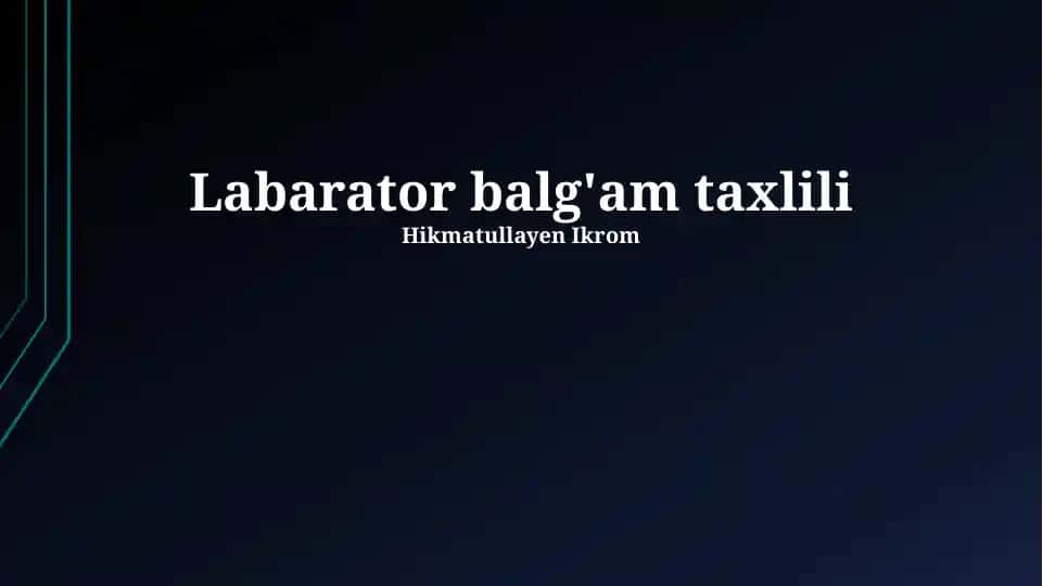Balg'am tahlil natijalarining talqini