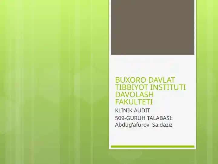 KLINIK AUDIT