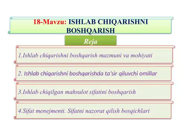 Ishlab chiqarishni boshqarish