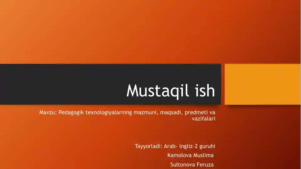 Mustaqil ish