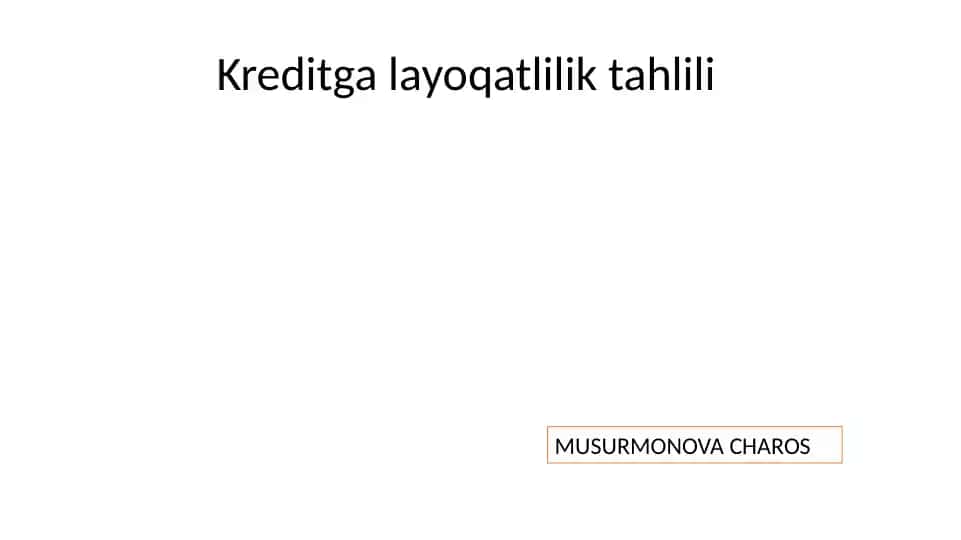 Kreditgalayoqatliliktahlili