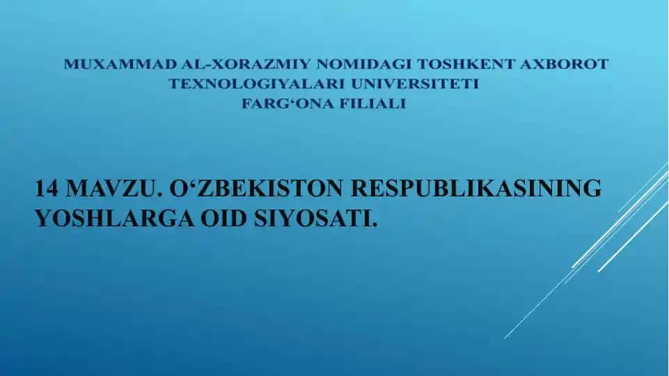 Yoshlarga oid siyosat