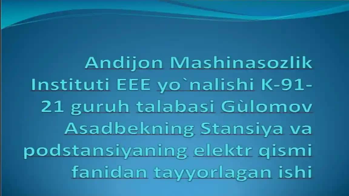 Elektr tizimi elementlarining nominal kuchlanishi