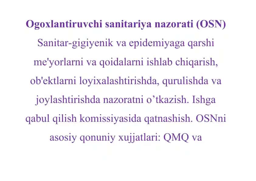 Joriy sanitariya nazorati (JSN)