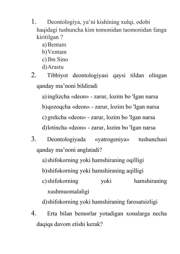 Deontologiya va Tibbiyot