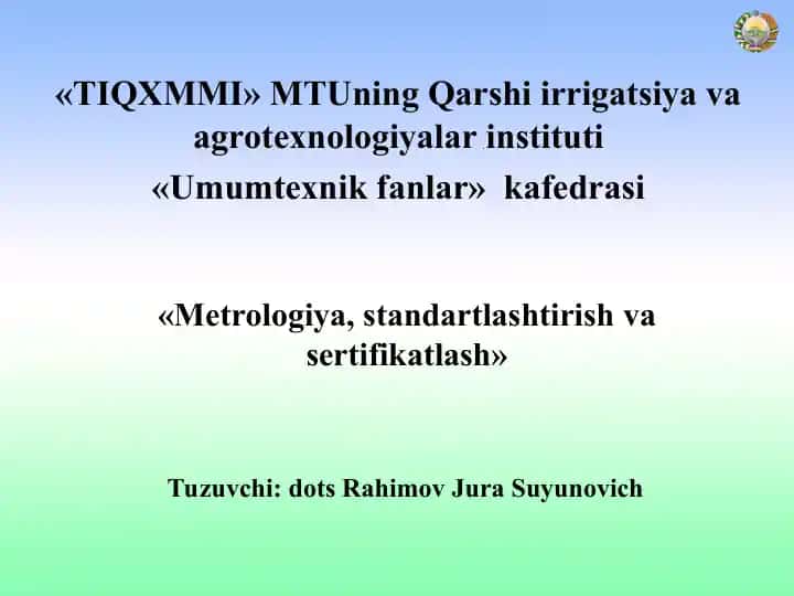 Standartlashtirish asoslari