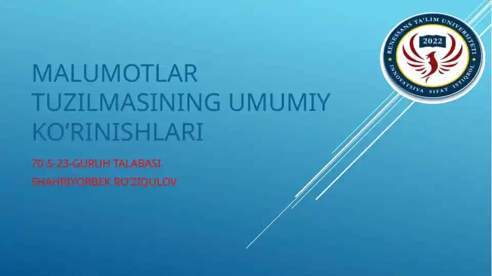 Ma'lumotlar Tuzilmasi