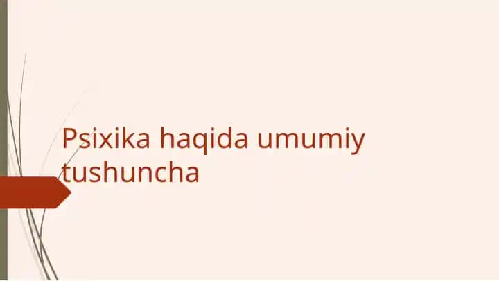 Psixika haqida tushuncha