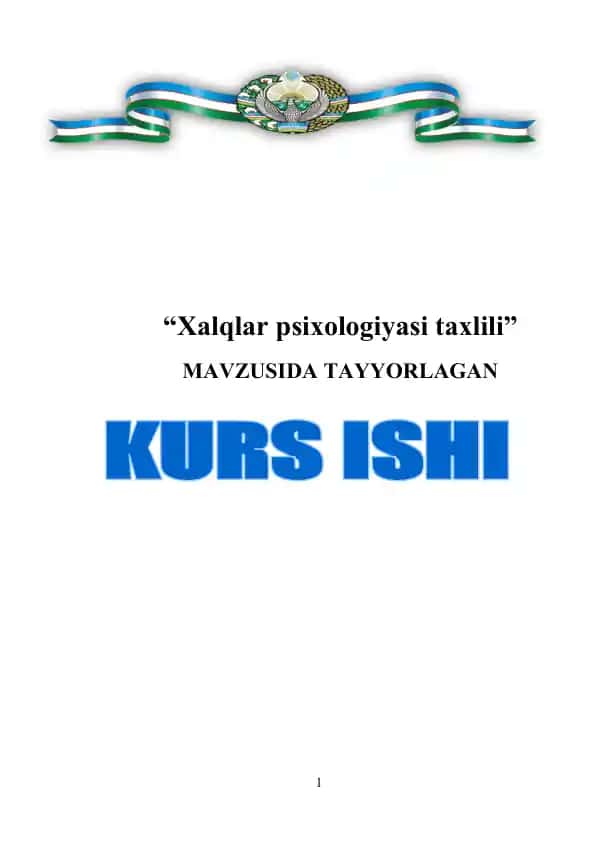 Xalqlar psixologiyasi taxlili