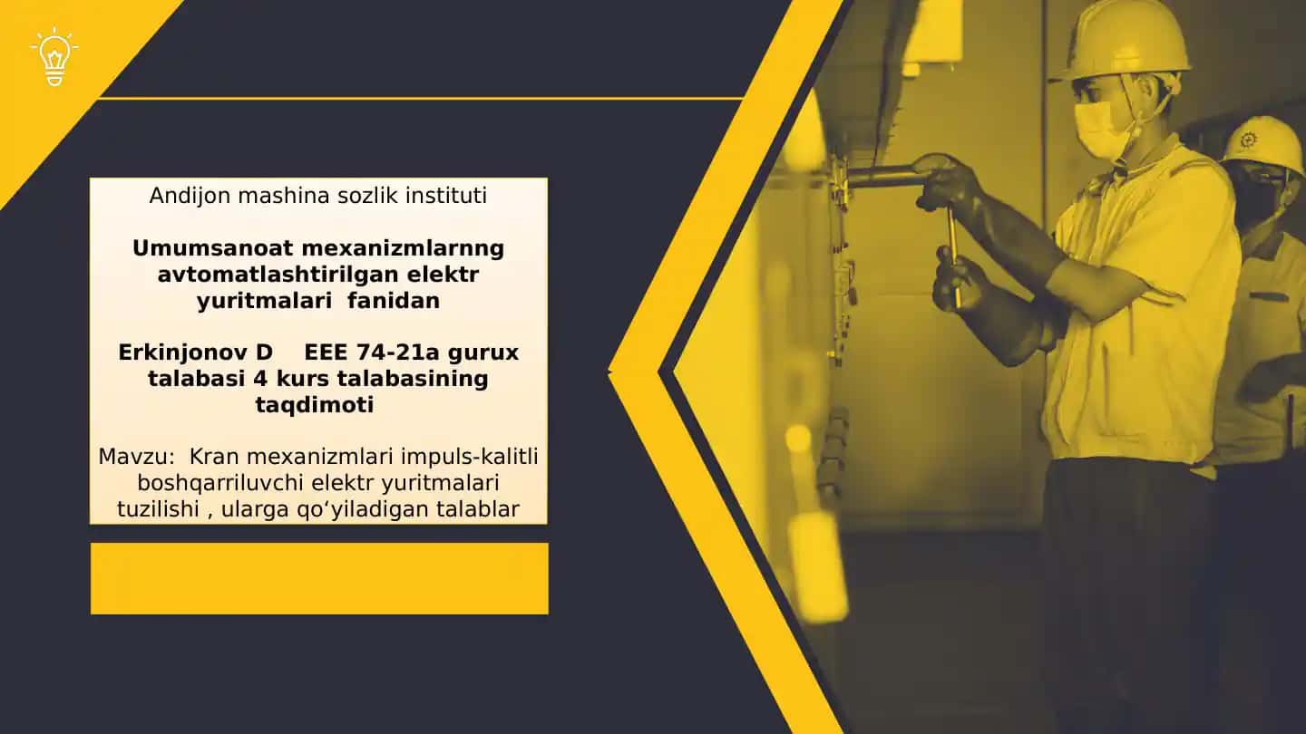Kran mexanizmlari impuls-kalitli boshqaruvchi elektr yuritmalari