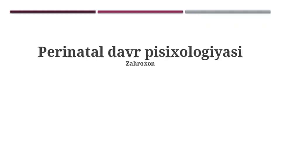 Perinatal davr psixologiyasi