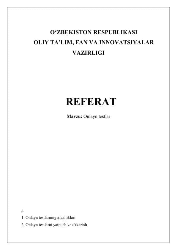 Onlayn testlar
