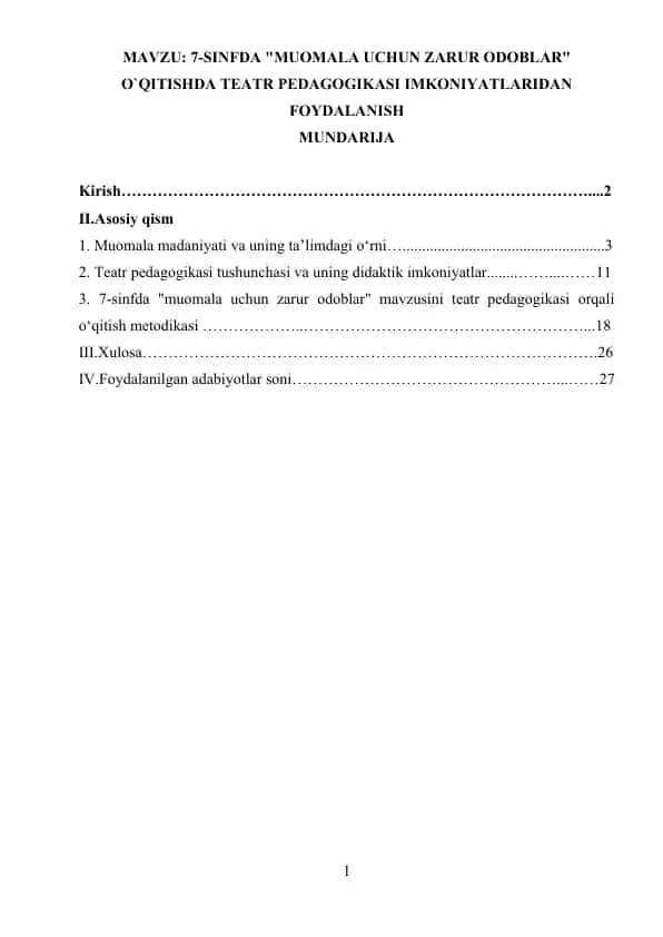 7-SINFDA MUOMALA UCHUN ZARUR ODOBLAR.doc