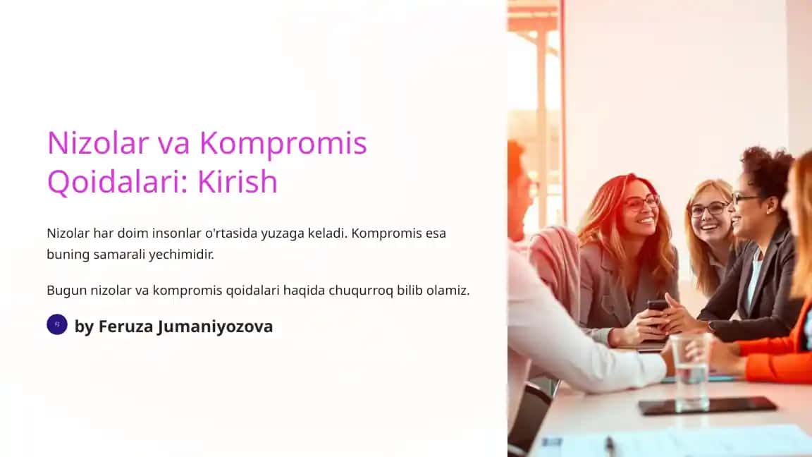 Nizolar va Kompromis Qoidalari