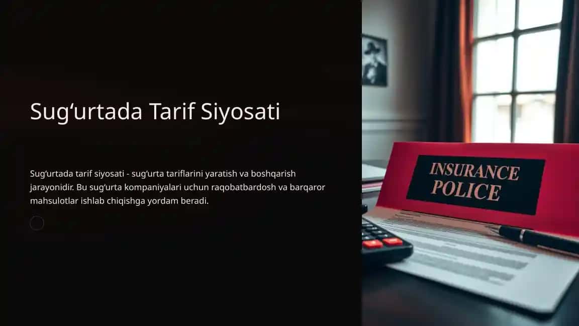 Sug‘urtada Tarif Siyosati