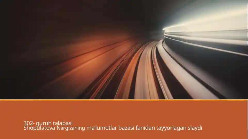 Ma'lumotlar bazasi bog'liqlik turlari haqida slayd