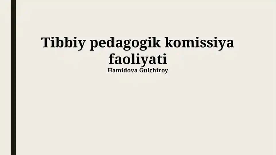 Tibbiy pedagogik komissiya faoliyati