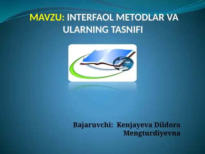"Kichik guruhlarda ishlash" metodining tavsifi