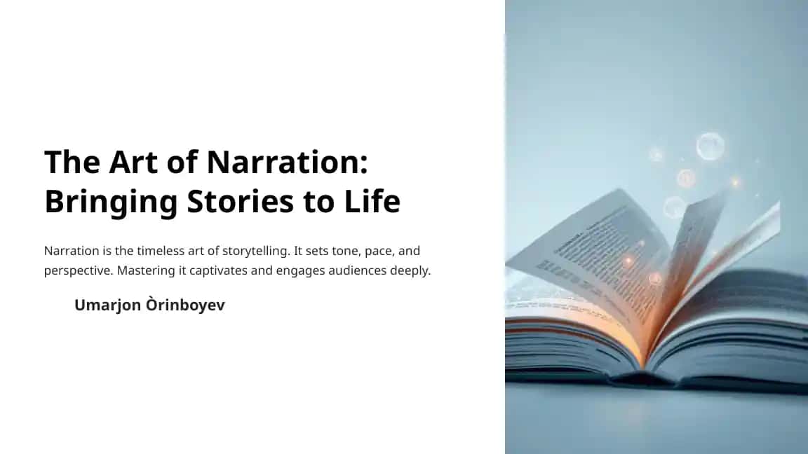 The Art of Narration: Bringing Stories to Life