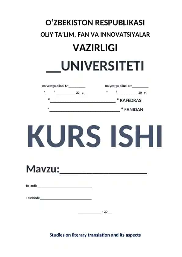 Studies on literary translation and its aspects