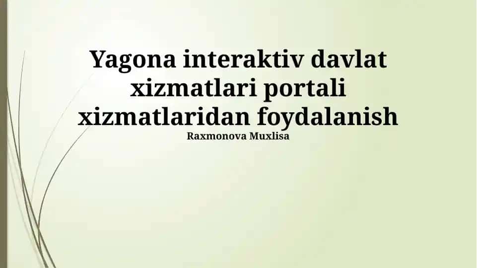 Yagona Interaktiv Davlat Xizmatlari Portalidan Foydalanish