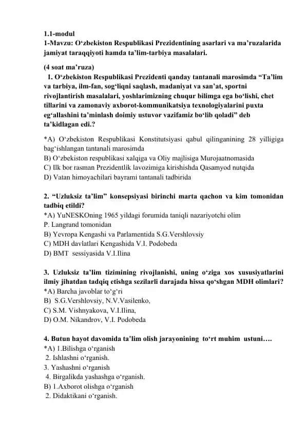 Uzluksiz ta'lim konsepsiyasi