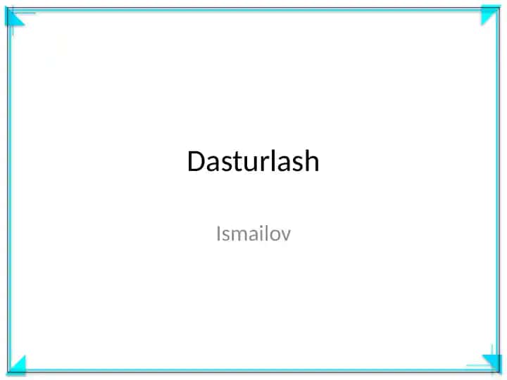 Dasturlash