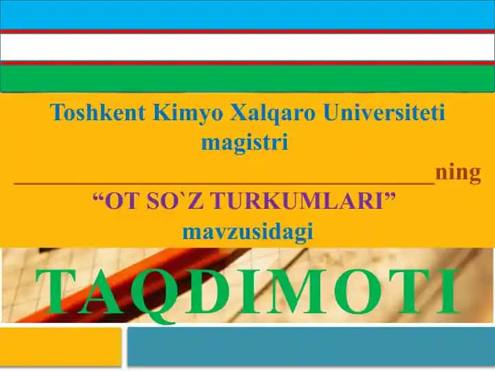 Ot So'z Turkumlari