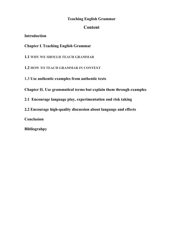 Teaching English Grammar
