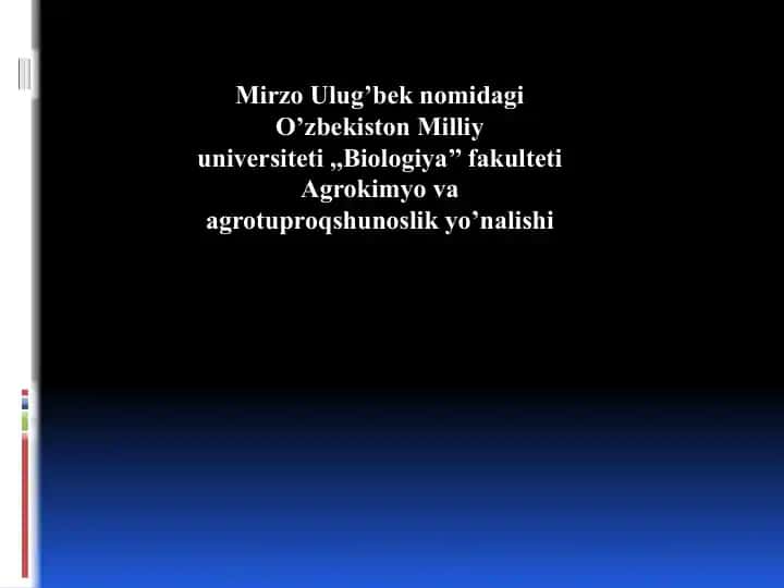Agrokimyo va agrotuproqshunoslik yo’nalishi